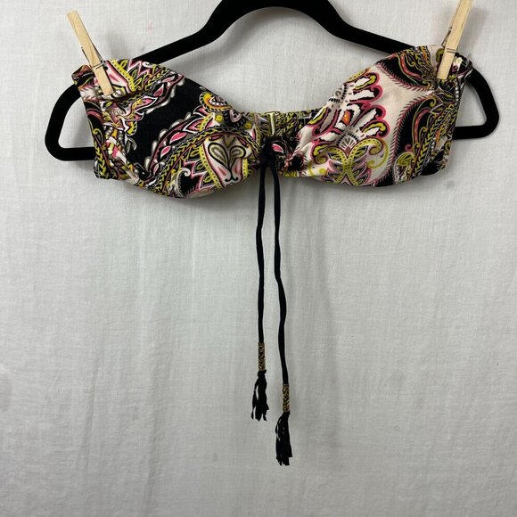 Ninety Six Degrees Bandeau Bikini Womens L/XL Gypsy Paisley Tassel Bohemian Boho - Picture 2 of 16